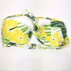Cia Maritima Bikini Push-up halter top hibiscus yellow